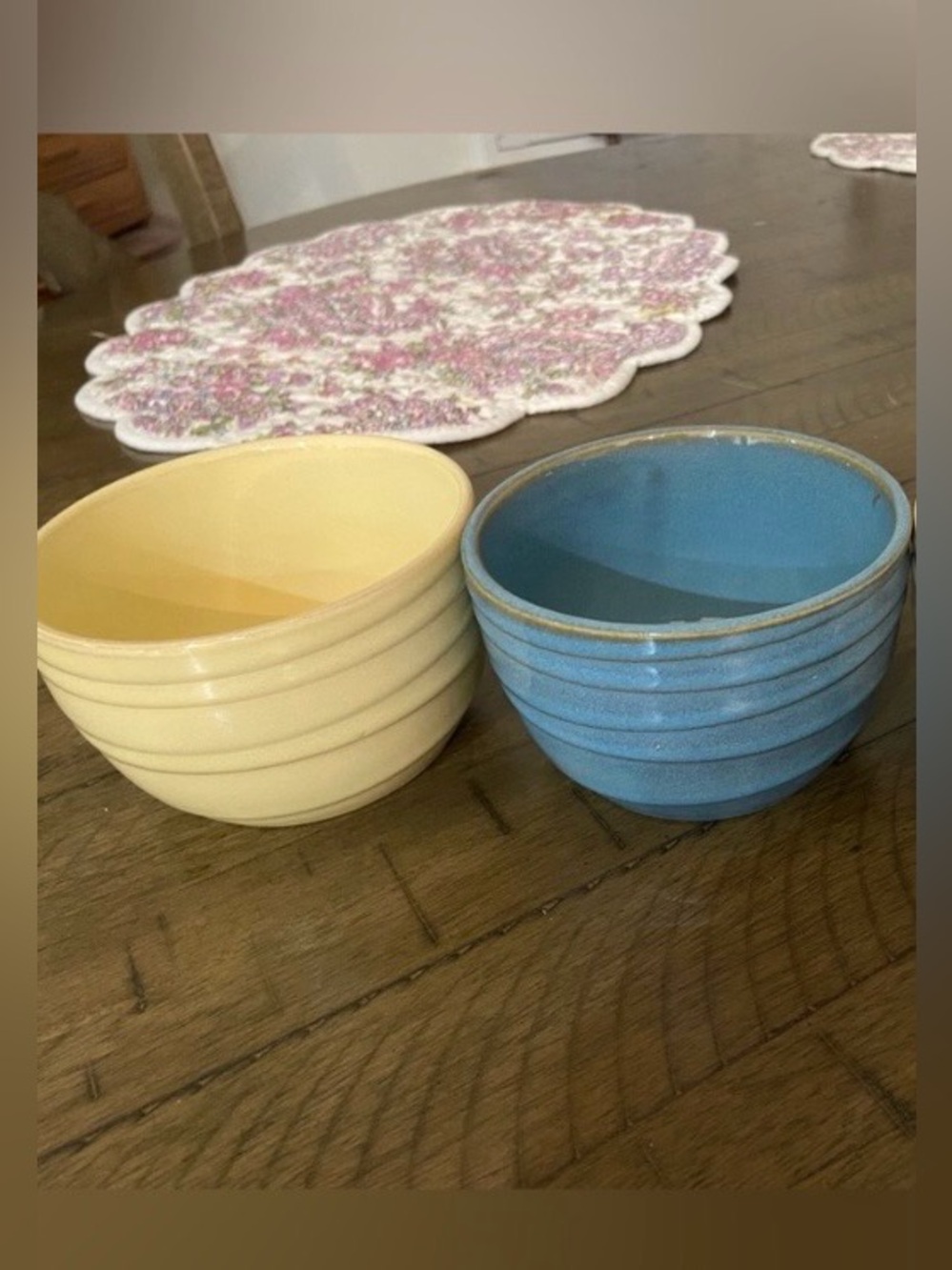 Set of 2- Yellow & Blue Bico Porcelain Soup Bowl Set of 2